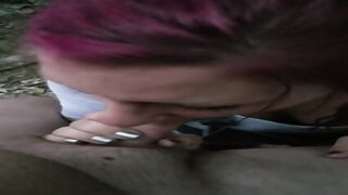 Redhead Outdoor BLOWJOB FINISH Cumshot Giving Head Till HANDJOB Sperm - Home Made Honey